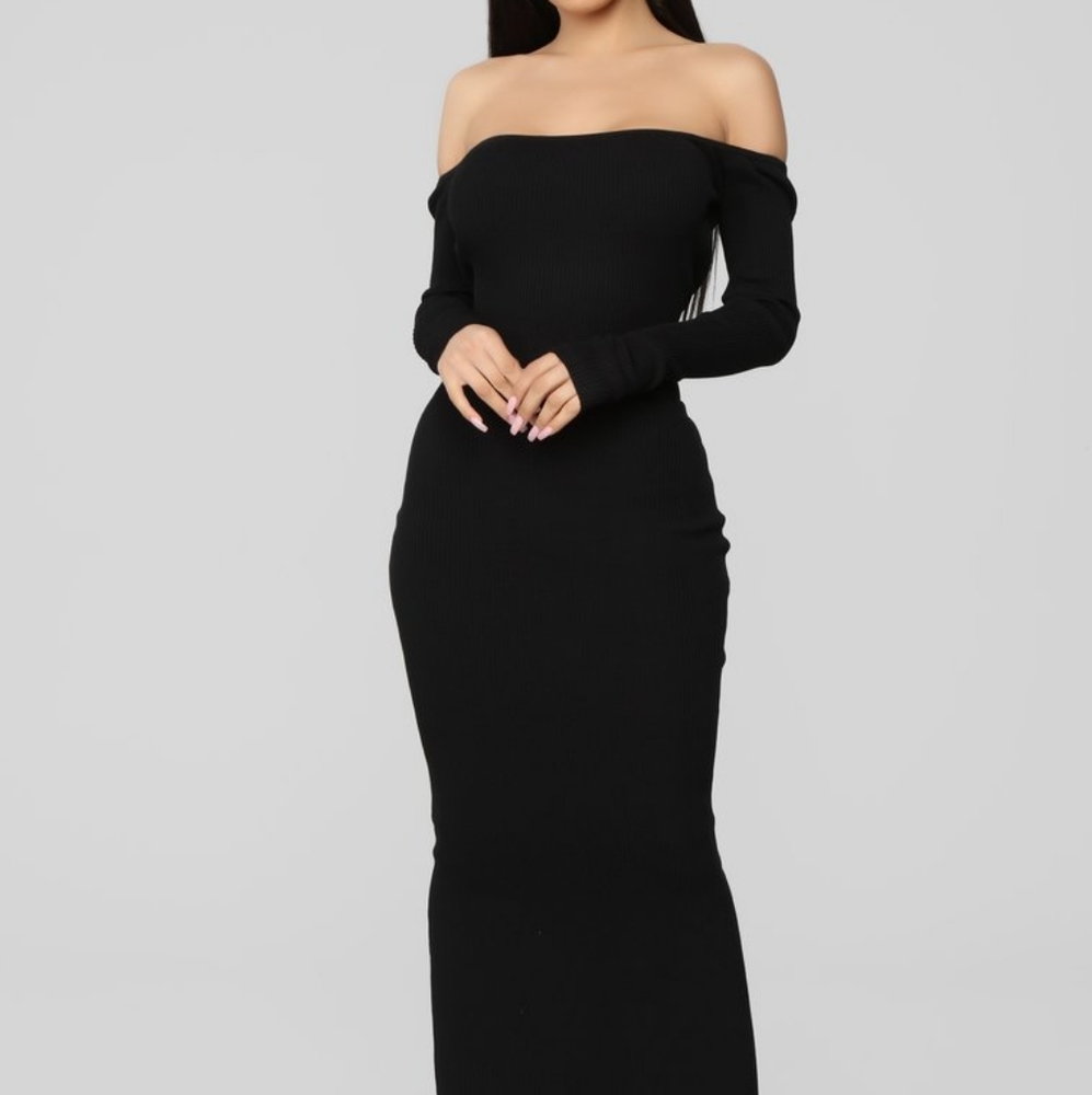 Fashion Nova hang with me off the shoulder dress